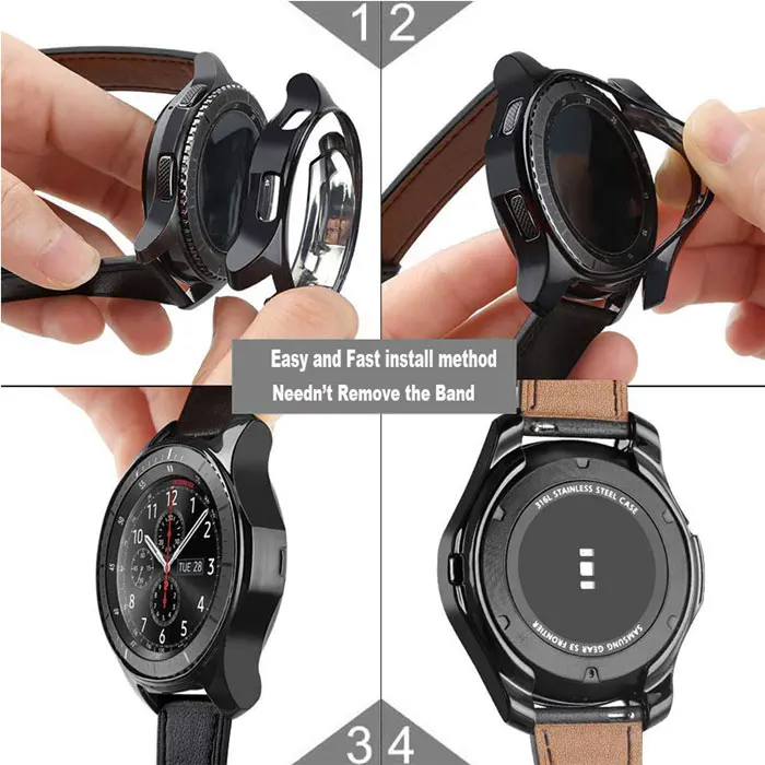 Чехол для часов для samsung gear S3 Frontier Galaxy Watch 46 мм/42 мм чехол с покрытием из ТПУ универсальная защитная крышка аксессуары для часов