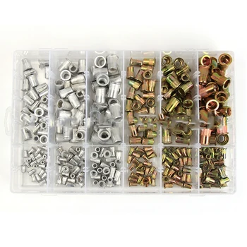 

300Pcs Rivet Nuts Zinc Plated Rivetnuts Blind Set Nutserts Threaded Insert Cap Flat Head Rivet Nuts M3-M10