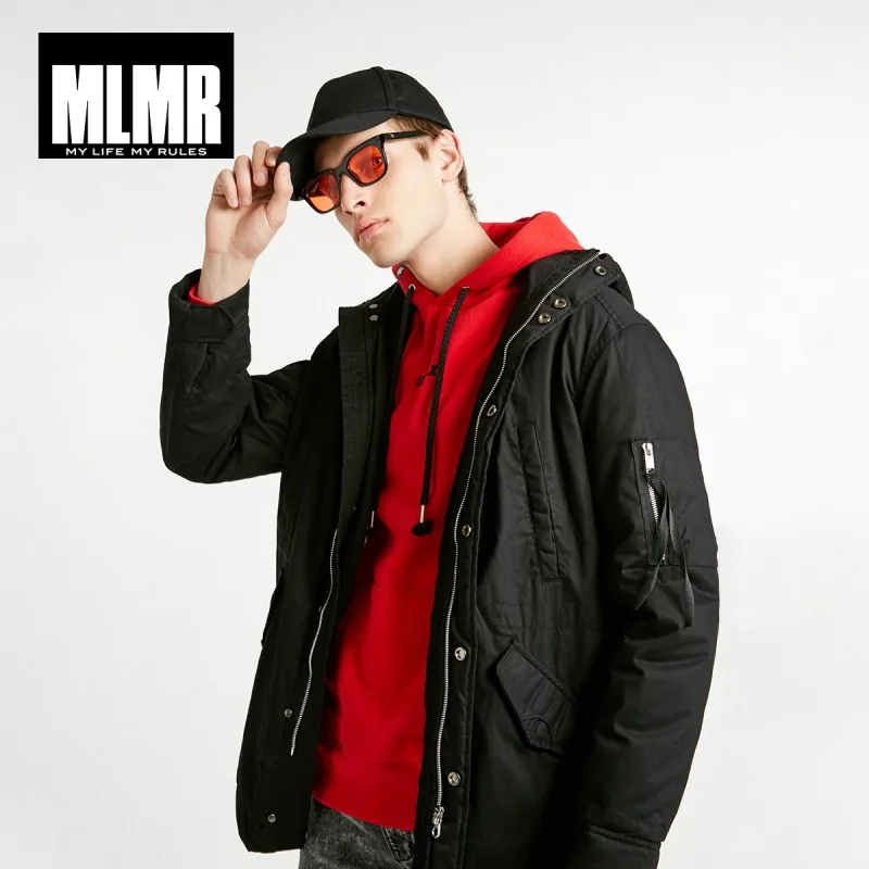 JackJones Мужская мода с капюшоном парка пальто Мягкий длинная куртка пальто мужская одежда 218309528