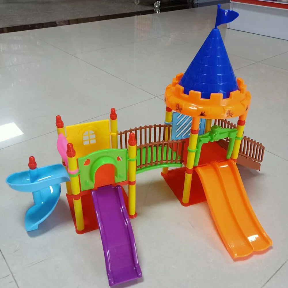 For Bar bie Doll Accessories Playground Park Amusement Equipment DIY Slide Game Amusement Park Slide Toy For Children Gifts