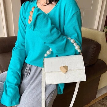 

Fashion Stone Pattern PU Leather Crossbody Bags For Women Small Shoulder Messenger Bag Female Luxury Beaded Handbags And Purses