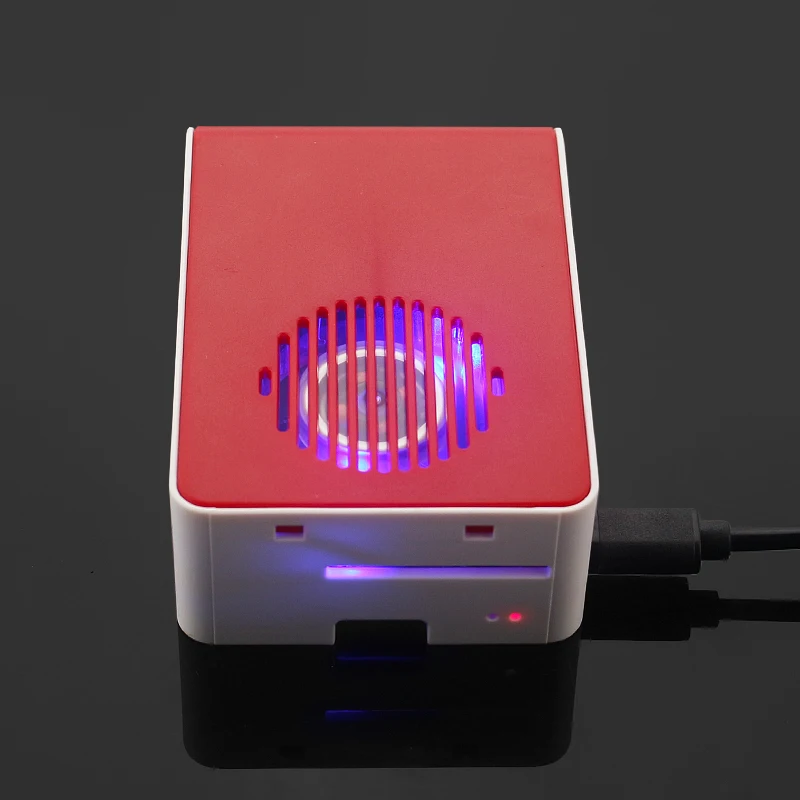Raspberry Pi 4 ABS чехол с подсветкой RGB светодиодный вентилятор пластиковый красный белый корпус Корпуса для Raspberry Pi 4 Модель B