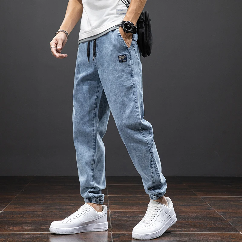 Spring Summer Black Blue Cargo Jeans Men Streetwear Denim Jogger Pants Men Baggy Harem Jean Trousers Plus Size 6XL 7XL 8XL 1