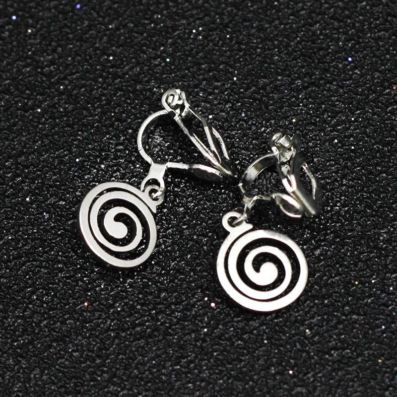 Geometry Spiral Clip On Earrings Without Piercing Metal Spiral No Ear Hole Earrings Ear Cuff Minimalism Earrings CE409