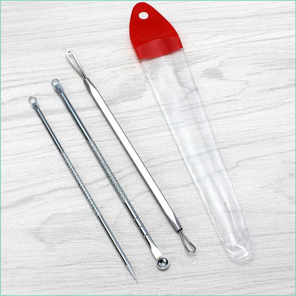 

3pcs/set Blackhead Remover Acne Blackhead Vacuum Comedone Blemish Extractor Pimple Needles Removal Tool Spoon For Face 9081