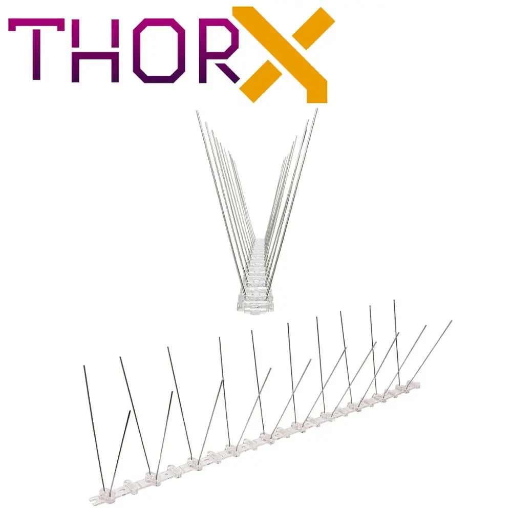

MH-02-TP 2 row pigeon bird spike spikes on polycarbonat base - high quality solution for bird control spikes
