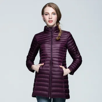 

2019 winter new warm down jacket women's long coat no cap coat duck down filled down jacket ladies coat fashion coat