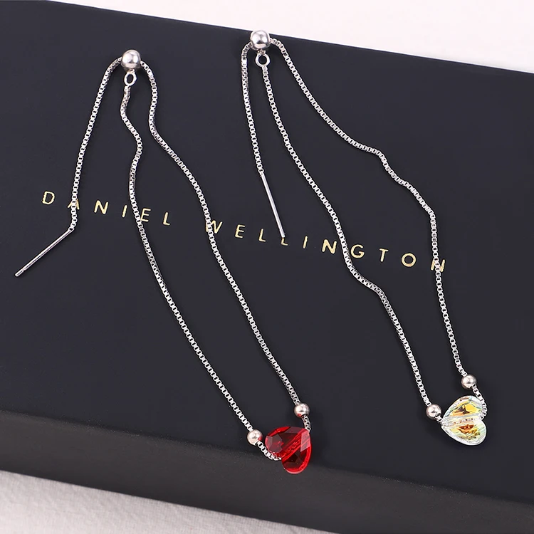 BeBella red heart charm silve 925 браслет цепочка кристаллы от Swarovski модные украшения для женщин девочек Рождественский подарок
