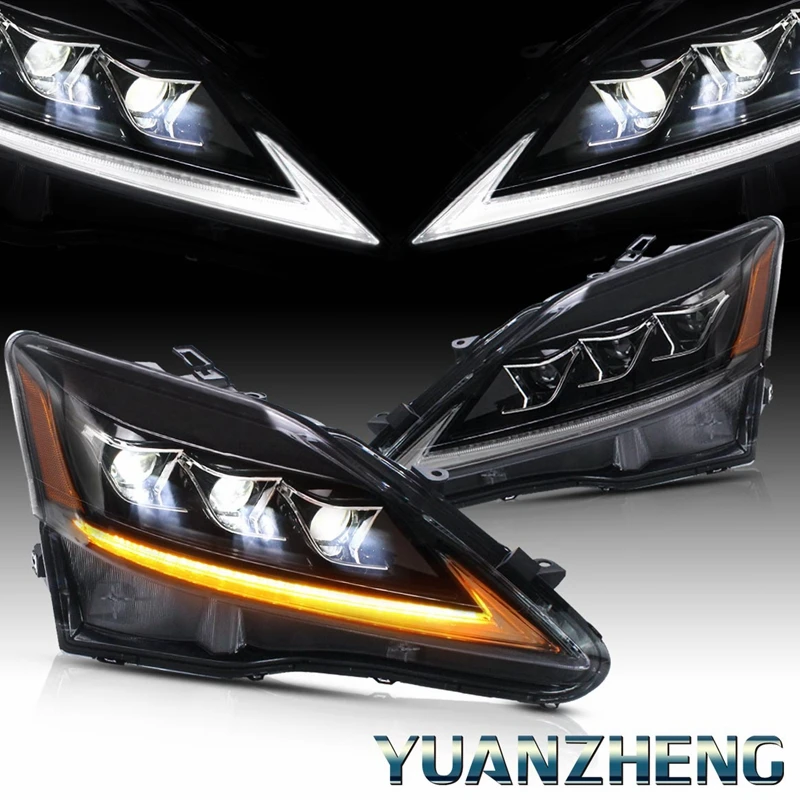VLAND factory for car headlight for IS250 head lamp 2006 2012 new design with full LED lens and sequential turn signal