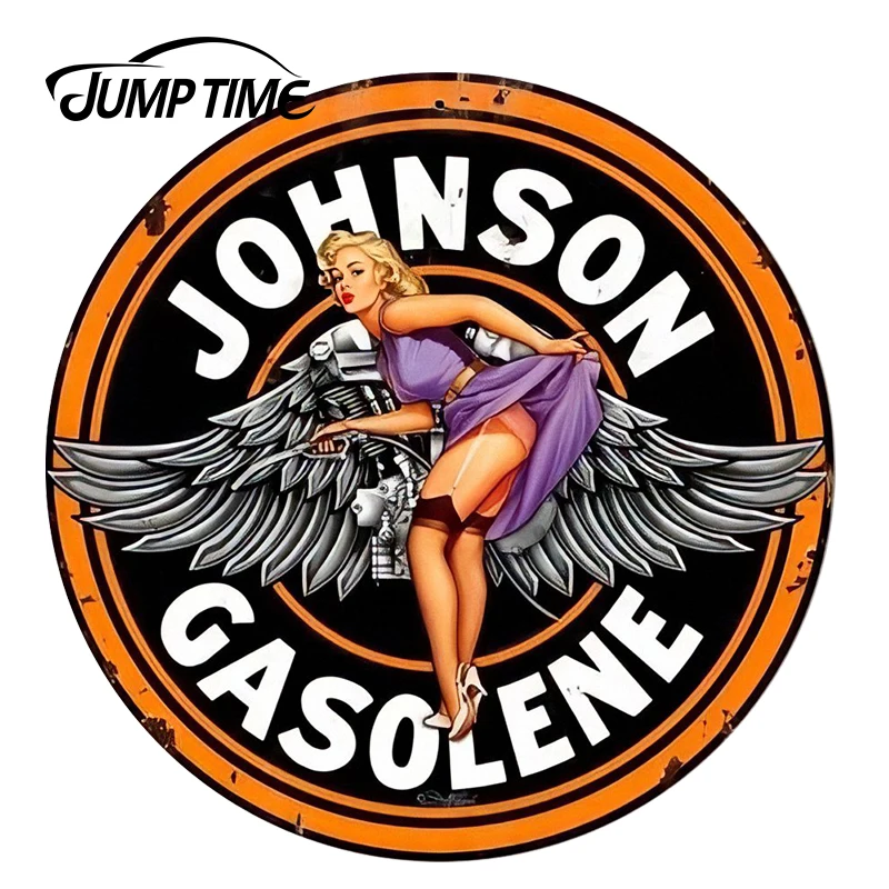 Привлекательные автомобильные наклейки JumpTime 13 см x Johnson Gas Pin up Girl красивые