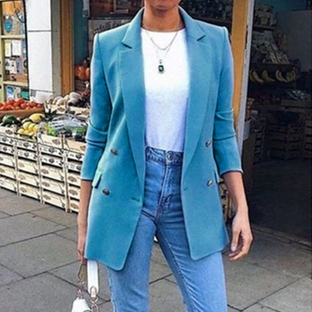 

Laamei Ladies Blazer Woman 2020 Work Suit Women's Jacket Office Lady Formal Women Blazers And Jackets Female Blazer Femme 5XL