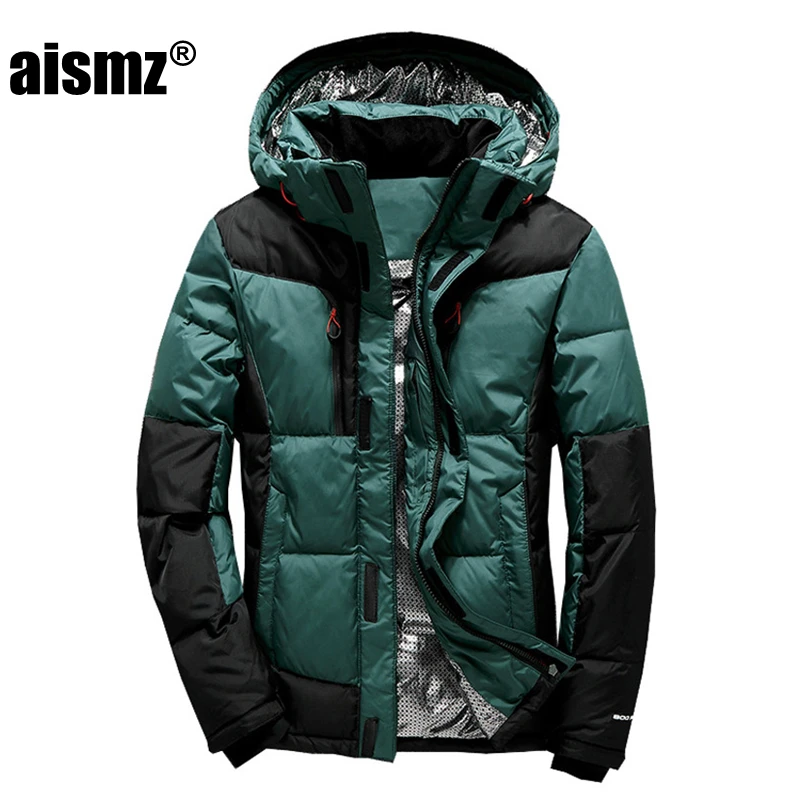 Aismz Высокое качество 90% белого утиного пуха Толстая мужская куртка-пуховик, пальто зимние парки мужской теплый брендовая одежда зимняя куртка-пуховик
