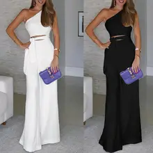 Simple Elegant Jumpsuit For Women Solid Color Sleeveless Strapless Bandage Long Wide Leg Party Jumpsuit Combinaison Femme 2020 Y Simple Elegant Jumpsuit For Women Solid Color Sleeveless Strapless Bandage Long Wide Leg Party Jumpsuit Combinaison Femme 2020 Y