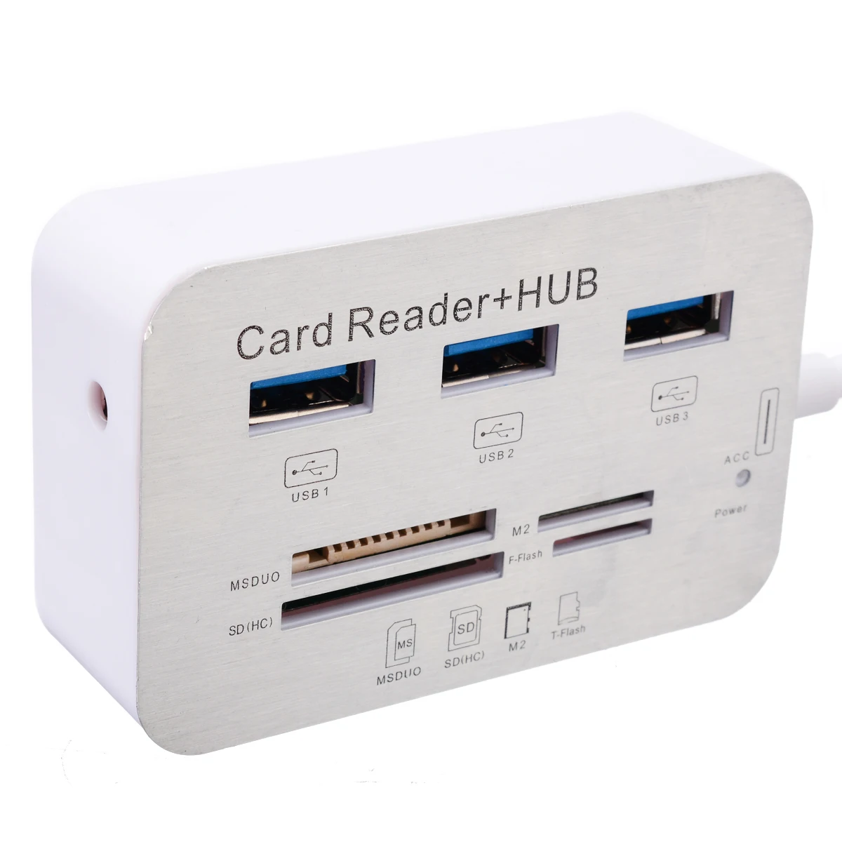 Новый алюминиевый USB концентратор с 3 портами 0 и кардридером MS SD M2 TF|Картридеры| |