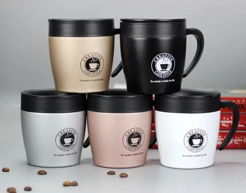 thermos travel coffee mug with handle