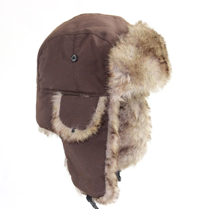 Unisex uomo donna cappello russo Trapper Bomber Trooper caldo paraorecchie  cappello da sci invernale solido soffice berretto in pelliccia sintetica  copricapo cofano - AliExpress Apparel Accessories