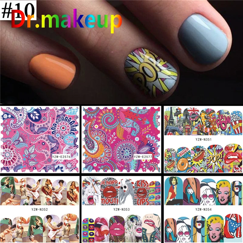 Dr. makeup 6 шт. 3D смешанный дизайн ногтей наклейки Набор DIY Dreamcather ром Marvel Переводные