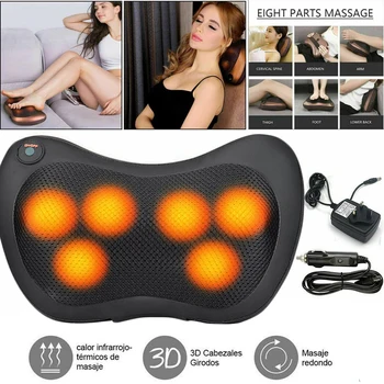 

Electric Lumbar Neck Back Massage Pillow Shiatsu Cervical Massager Kneading Cushion Pain Relief Heat Home Relaxation Health Care