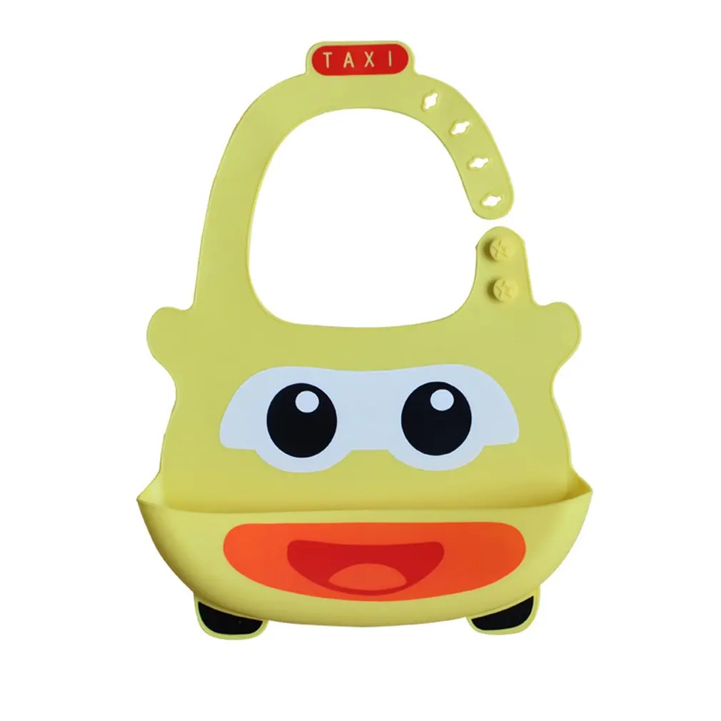 Baby Silicone Saliva Towel Baby Bib Large Waterproof Leak-proof Three-dimensional Cartoon Pocket Bib