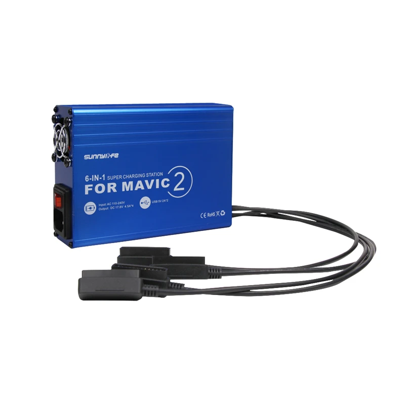 6 в 1 для DJI MAVIC 2 Pro Rapid Intelligent Multi Battery Controller Hub с usb портами Zoom|Зарядные устройства