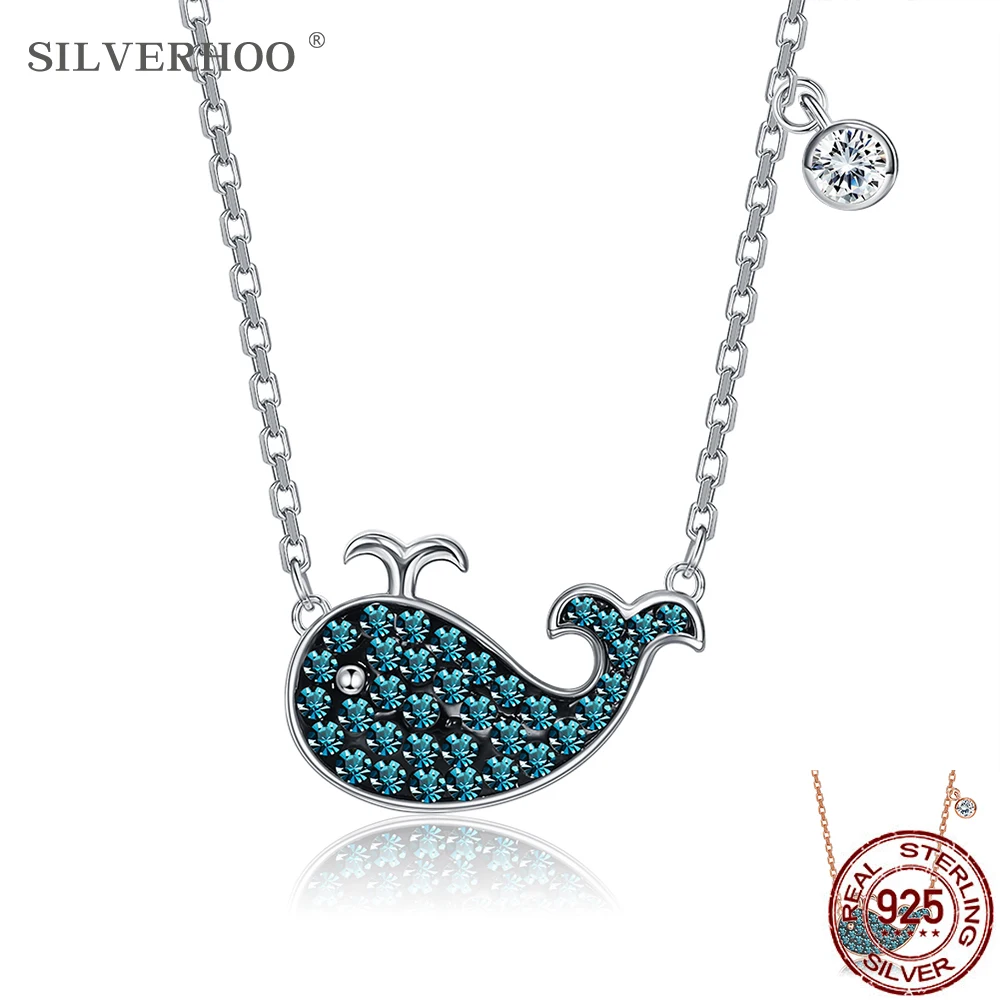 Ожерелье SILVERHOO из стерлингового серебра 925 пробы с кулоном для женщин изысканное