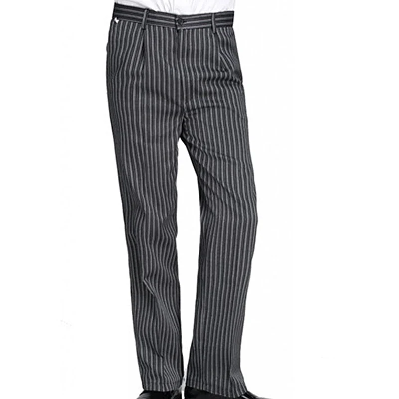Chef Pants Restaurant Kitchen Work Uniform Pants Buttons / Elastic Trousers Hotel Food Service Trousers With Pockets