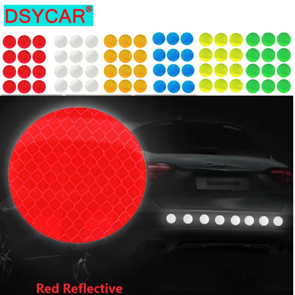 DSYCAR 12 шт./компл. Светоотражающая круглая красная лента для грузовиков прицепов