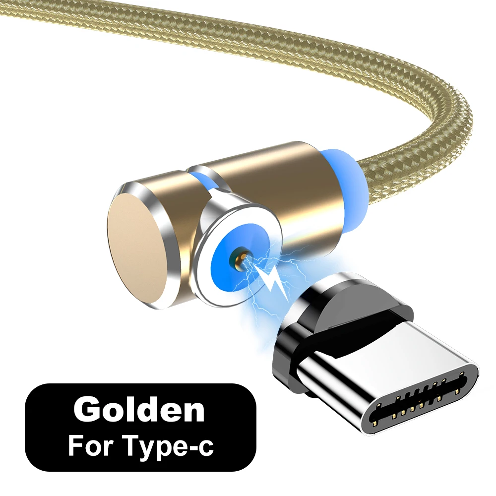 Vanniso Магнитный Micro USB кабель для быстрой зарядки usb type C кабель для samsung iphone X 8 Xiaomi Магнитный зарядный телефонный кабель USB шнур - Цвет: Gold for Type C