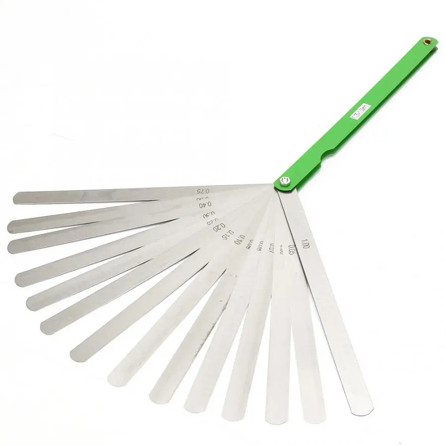 Feeler Gauge 10 шт. 200 мм* 14 0,05-1 мм из нержавеющей стали контрольный измерительный прибор контрольный датчик