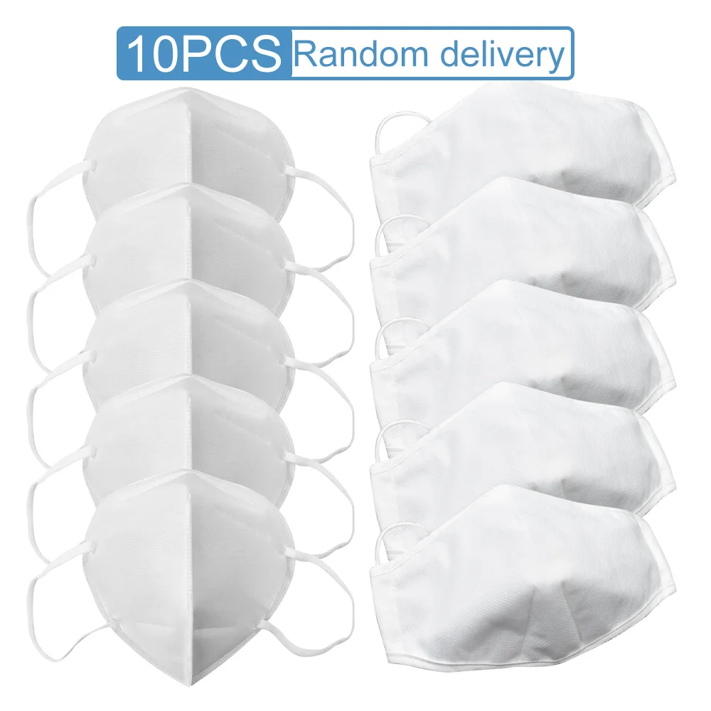 

10PCS KN95 Folding Anti Dust Mask PM2.5 Anti Fog Formaldehyde Prevent Flu Prevent Bacteria Face Mouth Cover Mask Radom Style