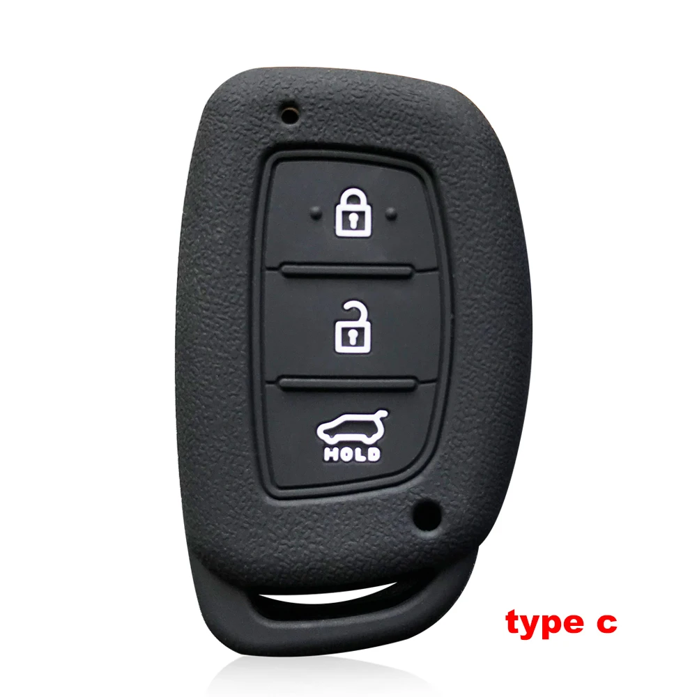 Silicone Key Cover Case Hyundai Ioniq Tucson Santa Fe Sonata I10 Creta Keychain Car Flip Key Alarm