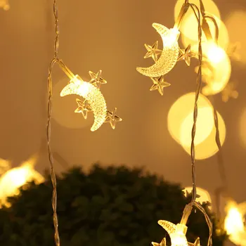 

BRELONG led stars moon light string battery box starry five-pointed star lights Christmas day lights decoration