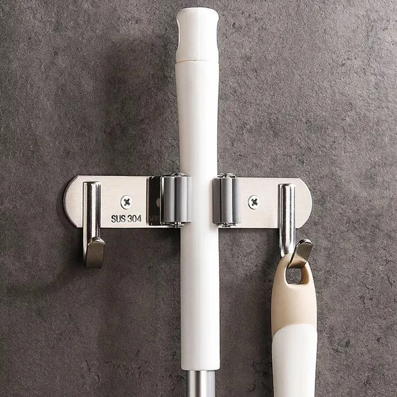 Ceny Mop uchwyt na miotłę 304 organizer ścienny ze stali nierdzewnej do czyszczenia narzędzi, miotły mopy uchwyt do garażu kuchennego