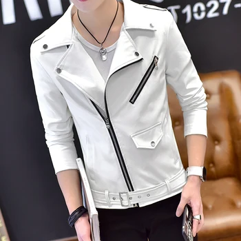 

2020 youth leather man Cultivate one's morality handsome spring new motorcycle leather jackets trend
