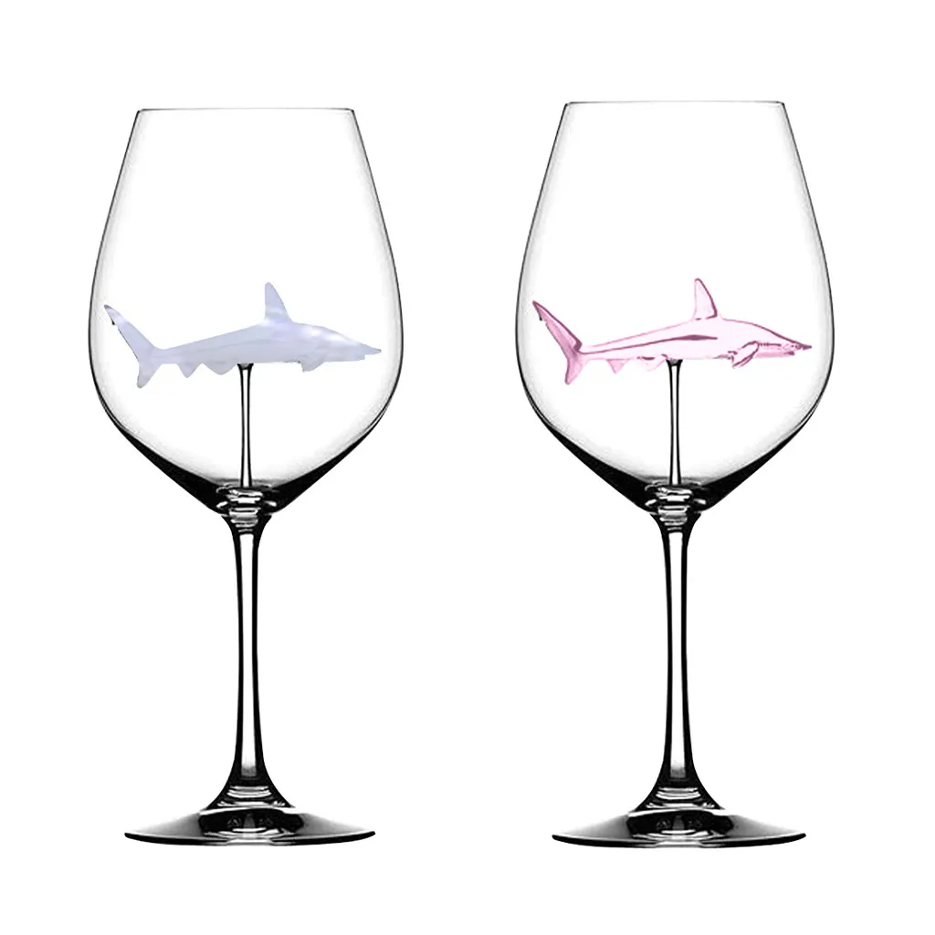 2 шт. стеклянная чашка с изображением акулы, европейская Хрустальная стеклянная бутылка для вина, бокал для красного вина, бокалы для шампанского, питьевая посуда, подарки для свадьбы