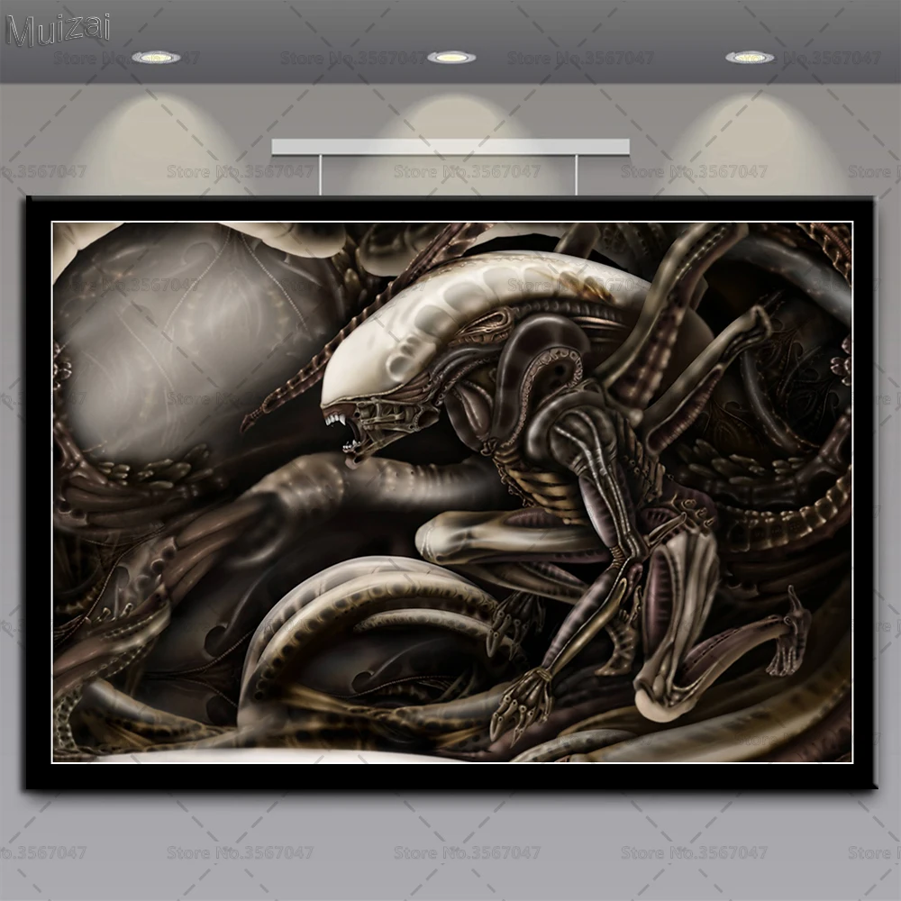 Плакаты и принты Giger Li II Alien ужасные картины Настенные Художественный постер