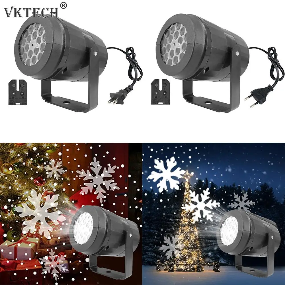 LED Снежинка лазерный проектор светильник перемещение снег USB вращающийся