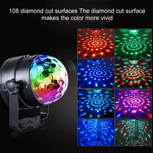 

Sound Activated Rotating Disco Ball DJ Party Lights 5-10W RGB LED Stage Light For Christmas Wedding Sound Party Lights