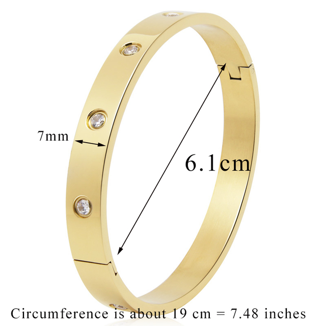 Lovers Bracelets Woman Bracelets Stainless Steel Bangles and Bangles Cubic Zirconia Golden Woman Jewelry Gifts