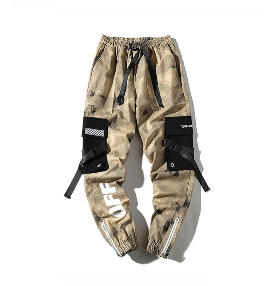 Мужские джоггеры с камуфляжным принтом брюки хип Уличная Брюки тренировочные мужчины карго шаровары брюки мужские GM121