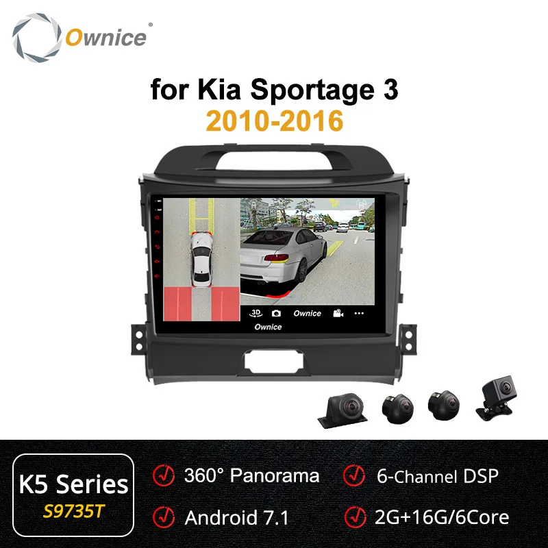 S9735 K5 Ownice Android 9,0 360 Panorama k3 k5 k6 для KIA KX5 Sportage 3 4 2007- Автомагнитола 2din Navi gps плеер DSP 4G LTE SPDIF - Цвет: S9735 K5