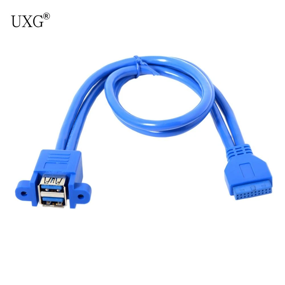 USB 3.0 Single Port A Female Screw Mount Type to Down Angled Motherboard 20pin Header Cable 90 Degree Chenyang USB 3.0 Single Port A Female Screw Mount Type to Down Angled Motherboard 20pin Header Cable 90 Degree Chenyang