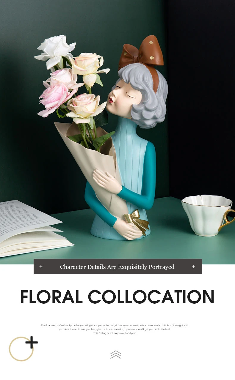 Statue deco,Statue d'art moderne en résine pour fille magnifique