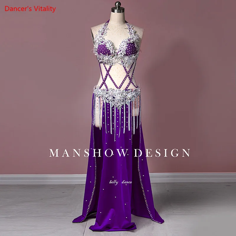 Костюм для танца живота новый сексуальный костюм с двойной карточкой вилок юбкой