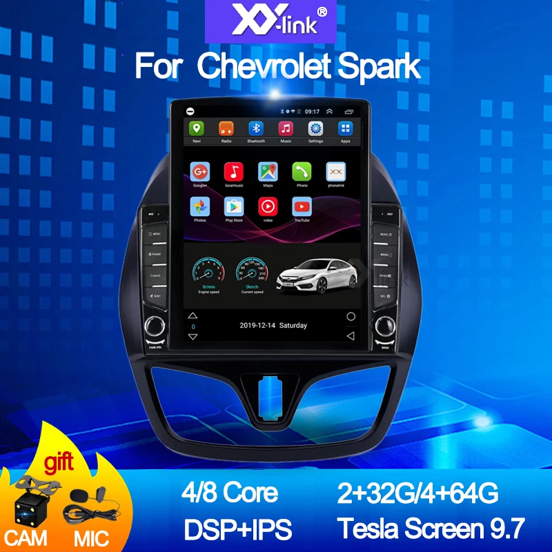 Автомагнитола Tesla для Chevrolet Spark 2015-9 7 мультимедийный видеоплеер на Android 10 0 с