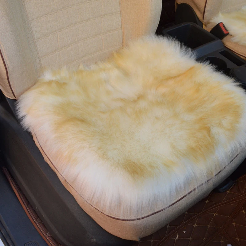 1pcs yellow Универсальный теплый автомобильный коврик с удобной мягкой пушистой шерстью для автомобильного сиденья - Название цвета: 1pcs yellow