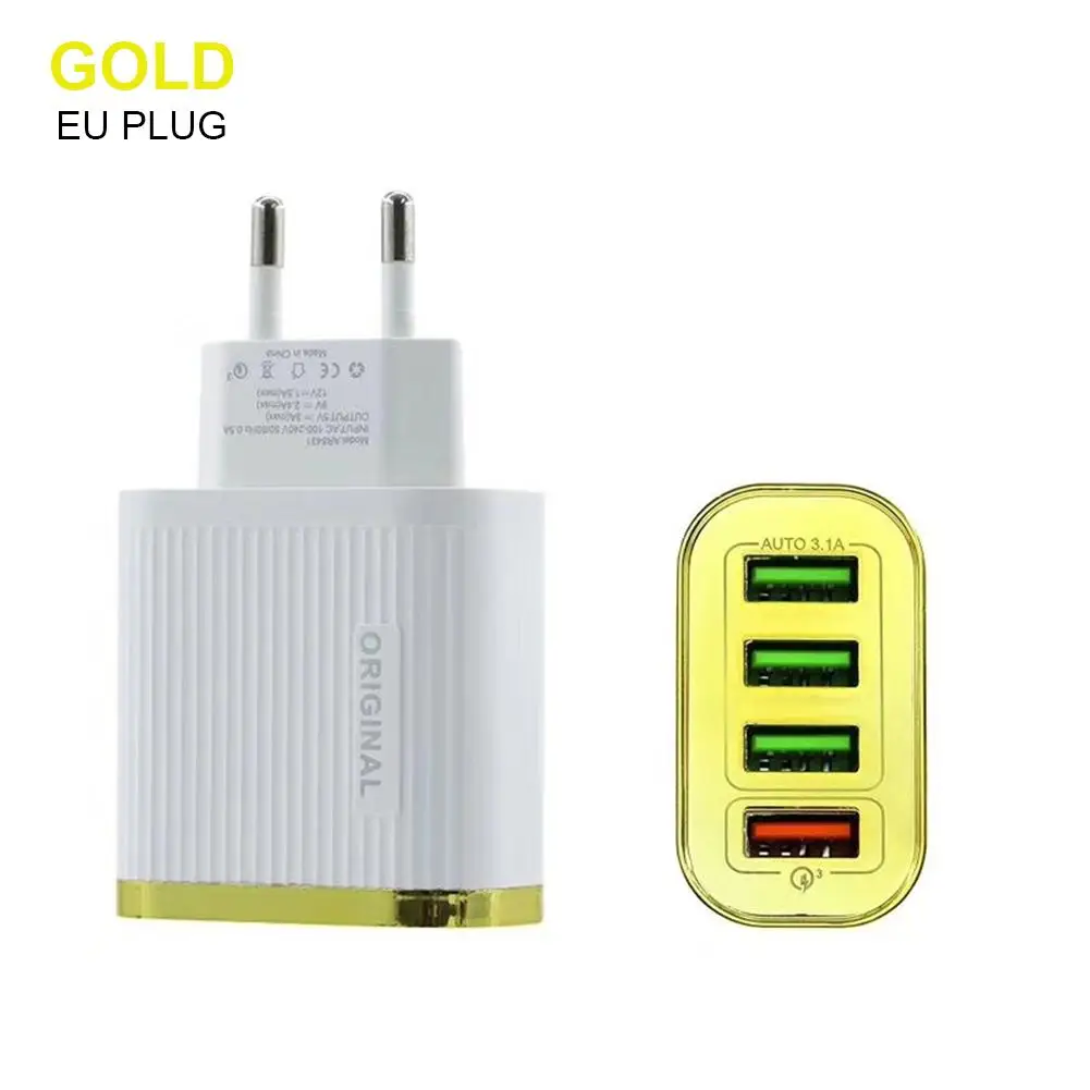 4 порта USB зарядное устройство быстрый смарт Быстрый 4 USB настенное зарядное устройство для Xiaomi samsung huawei мобильный телефон Быстрая Зарядка адаптер ЕС/США штекер