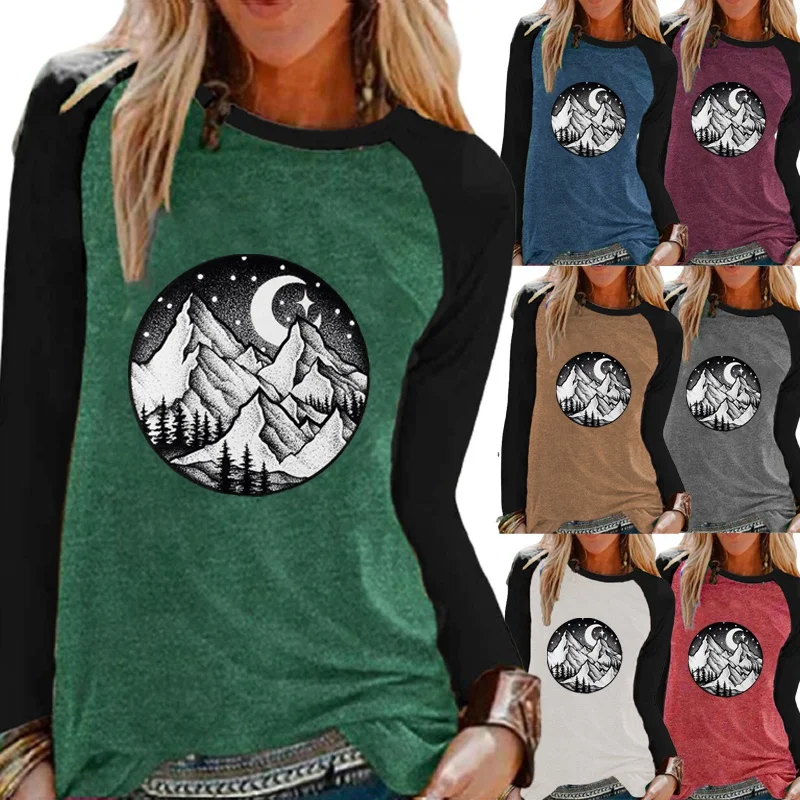 

Fashion Autumn Women's Printing Comfortable Sweaters Casual Round Neck Raglan Sleeves Loose and Enlarged T-shirt Tops XS-5XL