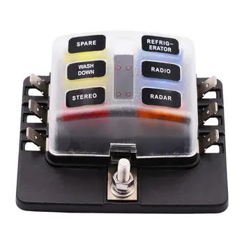 

6-way high quality waterproof and dustproof blade fuse box with LED warning light kit for car truck ship 12V 32v