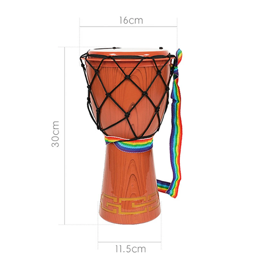 12 дюймов Djembe Моделирование ручной барабан ранние образовательные Музыкальные инструменты игрушка игра образование Рождественский подарок на день рождения-коричневый